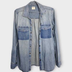 Gap‎ 1969 Shirt Womens Sz Small Chambray Utility Western Preppy Retro Cowgirl